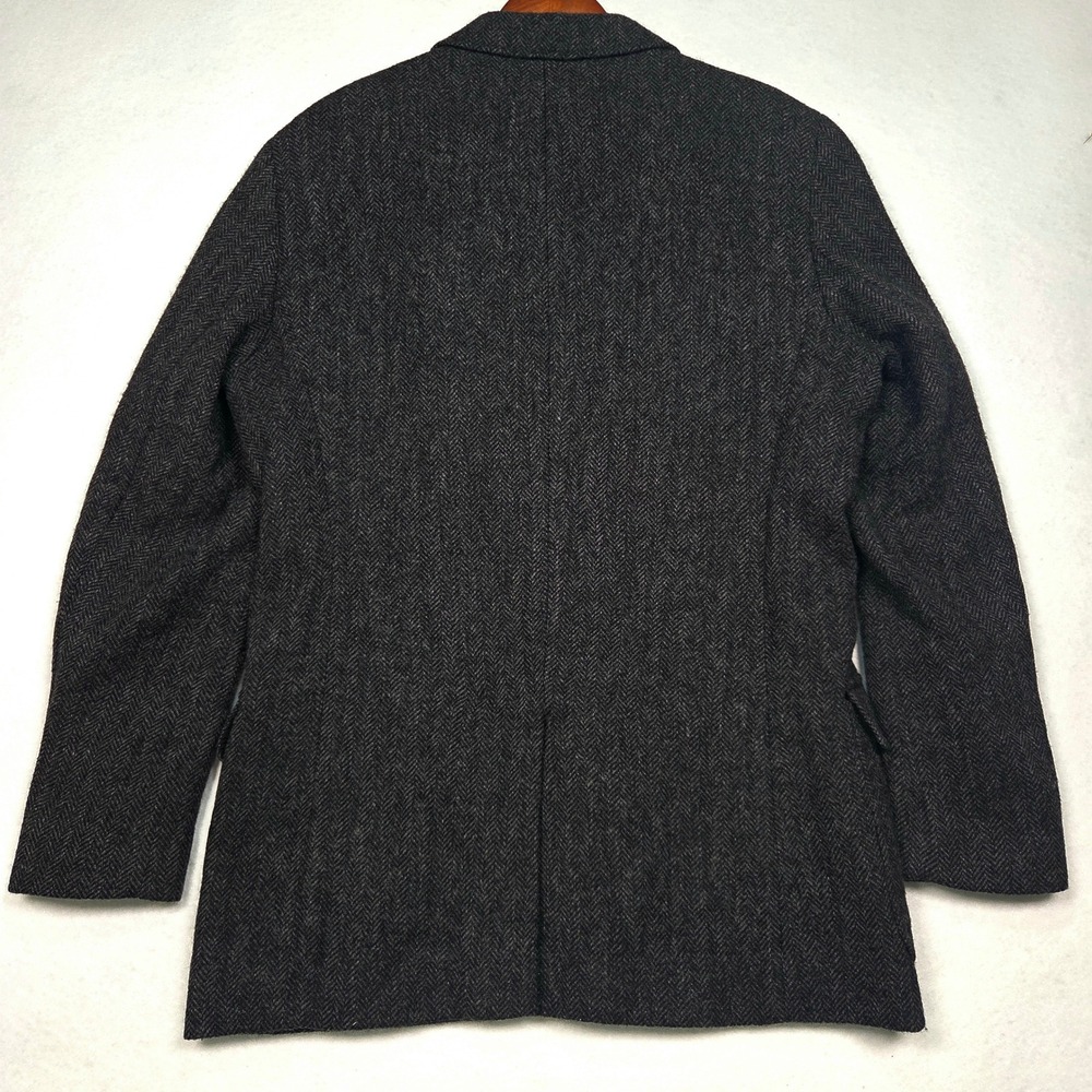 Vtg J.Crew Yorkshire Tweed Herringbone Sport Coat Blazer Mens 42L Grey Ludlow - Picture 2 of 12